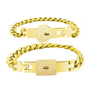 Lock And Key Pair Heart Stainless Steel Couple Bracelet