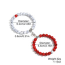 Beaded Couple Bracelet With Magnetic Heart-shaped 