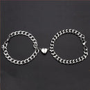 Stainless Steel Magnetic Cuban Link Chain Couple Bracelet 