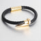 Black Braid Men's Leather Bracelet