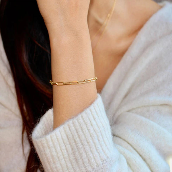 Golden Colour Link Chain Bracelet