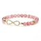 Strawberry Stone Beaded Infinity Bracelet