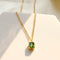 18K Gold Plated Cubic Zirconia Emerald Necklace