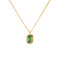 18K Gold Plated Cubic Zirconia Emerald Necklace