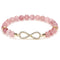 Strawberry Stone Beaded Infinity Bracelet