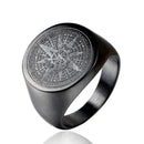 Round Signet Compass Ring for Men & Women