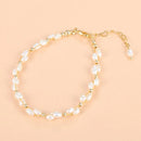 Gold Hole Beaded Freshwater Pearls Necklace