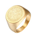 Round Signet Compass Ring for Men & Women