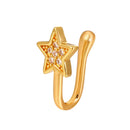 Geometric Copper CZ Star Triangle 18K Gold-Plated Nose Ring