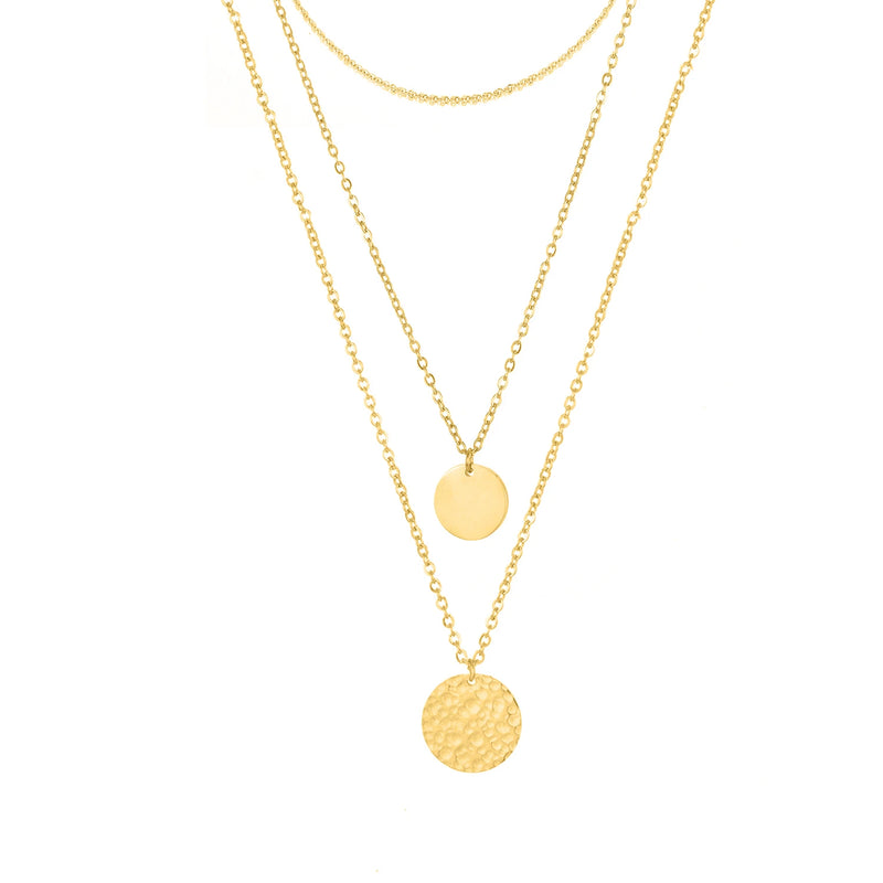 Gold Plated Stainless Steel Layered Necklace