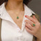 Emerald Jade Necklace & Ring Set