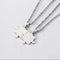 Titanium Blank Couple Puzzle Best Friend Necklace