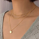 Layered Choker Necklace With Coin