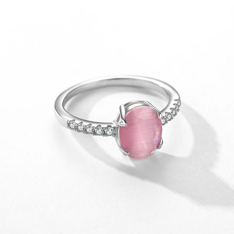  Pink Opal Eternity Ring for Women