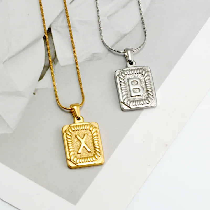 18K Gold Plated Letter Necklaces For Women