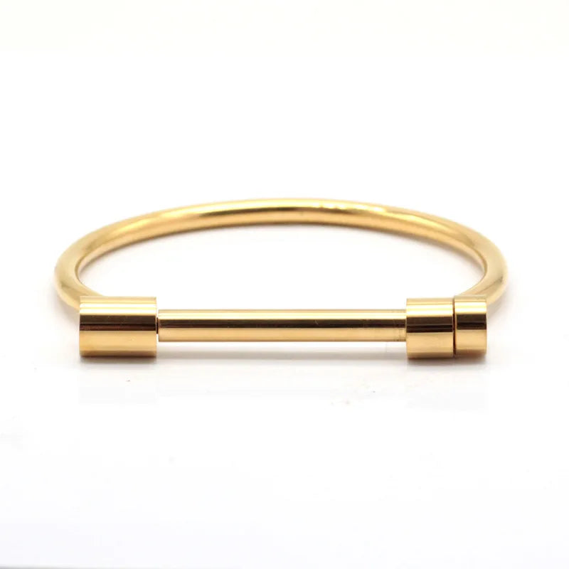 Gold Plated Stainless Steel Screw Bracelet