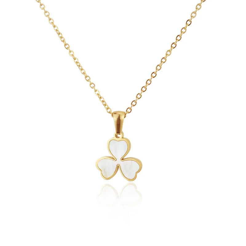 18K Gold Plated Stainless Steel Clover Necklace