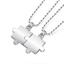 Titanium Blank Couple Puzzle Best Friend Necklace