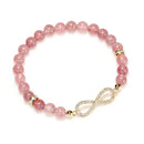 Strawberry Stone Beaded Infinity Bracelet