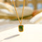 18K Gold Plated Cubic Zirconia Emerald Necklace