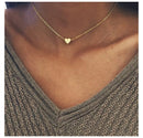 14K Gold Heart Charm Choker Necklace