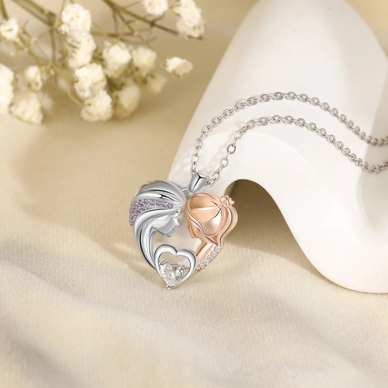 Mother and Daughter Heart Shaped Best Friend Necklace