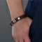 Black Braid Leather Bracelets For Men