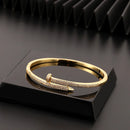 Zircon Micro Insert Real Gold Plated Screw Bracelet