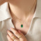 Beautiful Square Shape Emerald Pendant Necklace For Women