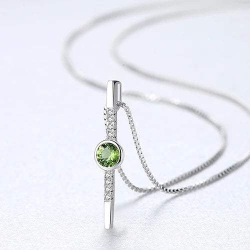 Emerald Apple Green Pendant Necklace