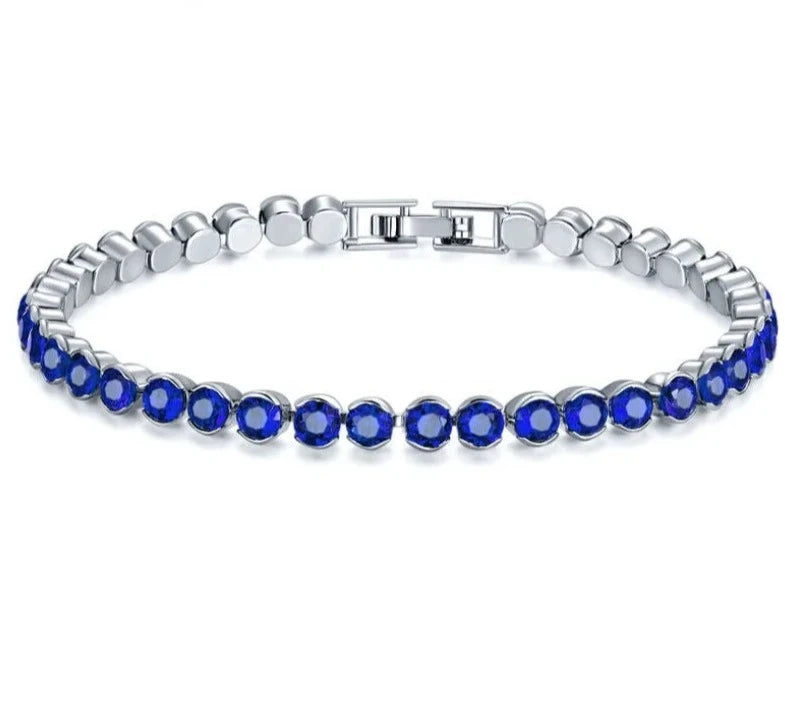 Zircon Round Stone Charm Bracelet