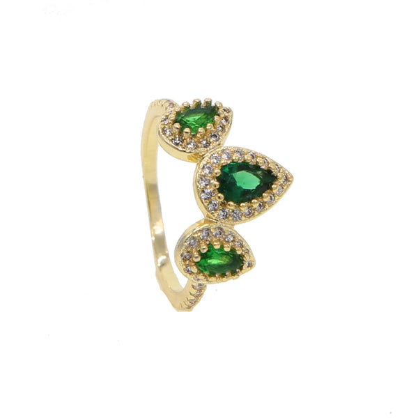 Zirconia CZ Green Emerald Ring