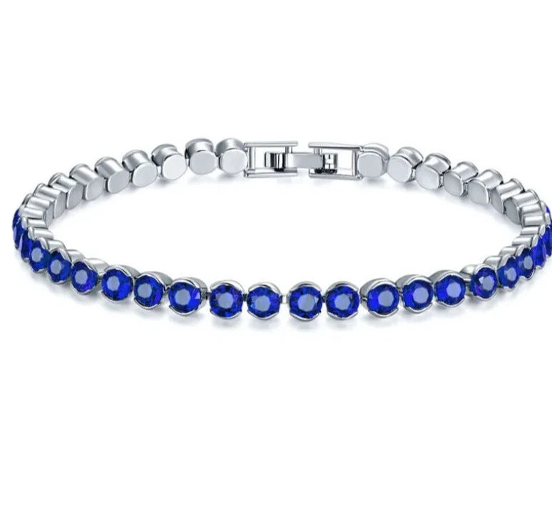 Zircon Round Stone Charm Bracelet