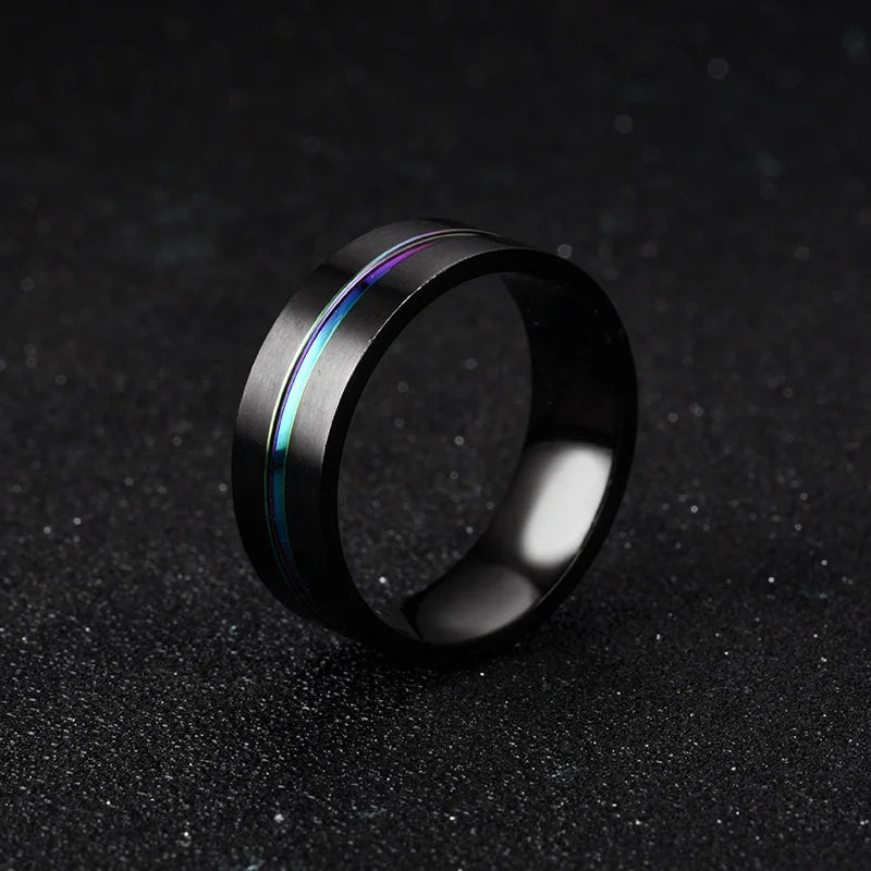 Stainless Steel Black Rings For Men