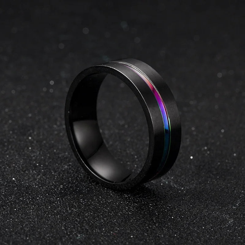 Stainless Steel Black Rings For Men