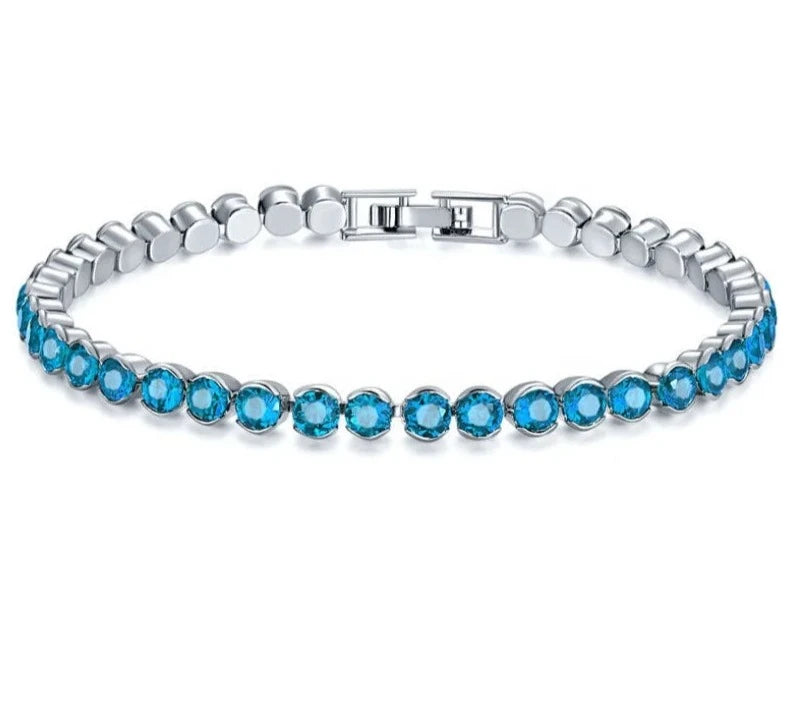 Zircon Round Stone Charm Bracelet