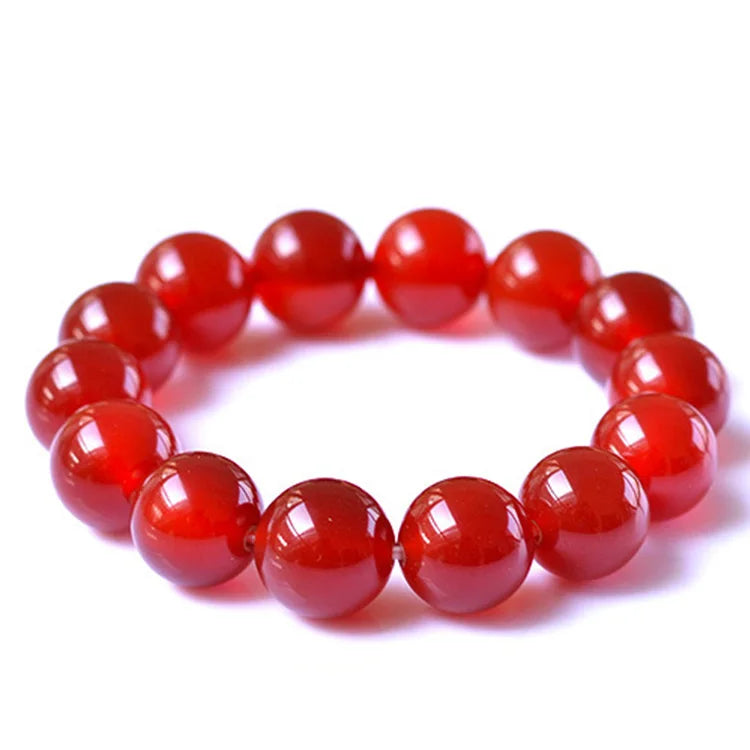 Red Gemstone Stretch Charm Bracelet