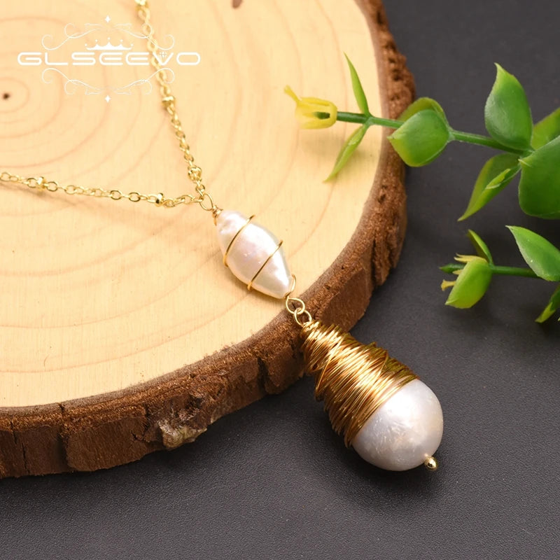  White Pearl Long Necklace