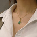 Emerald Jade Necklace & Ring Set