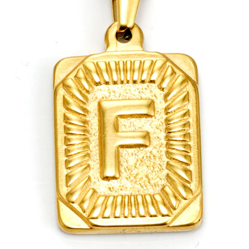 18K Gold Plated Letter Necklaces For Women