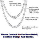 18K Gold Silver Plated Zircon Diamond Tennis Necklace For Men Women