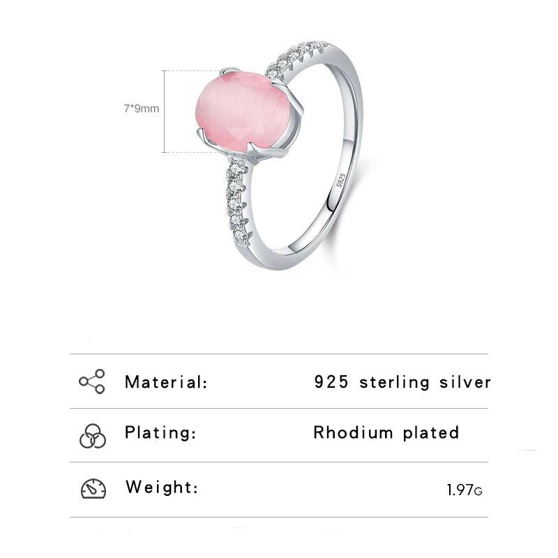  Pink Opal Eternity Ring for Women