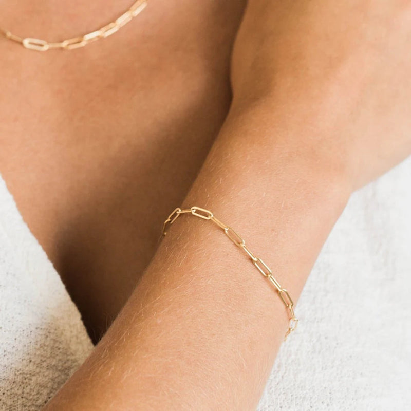 Golden Colour Link Chain Bracelet