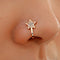 Geometric Copper CZ Star Triangle 18K Gold-Plated Nose Ring