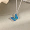 Simple Design Blue Butterfly Necklace