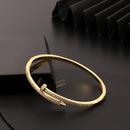 Zircon Micro Insert Real Gold Plated Screw Bracelet