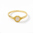 18K Gold-Plated Opal Circle Ring for Women