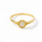 18K Gold-Plated Opal Circle Ring for Women