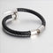 Black Braid Men's Leather Bracelet