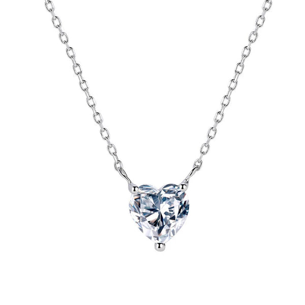 Zircon Stone Heart-Shaped Crystal Necklace